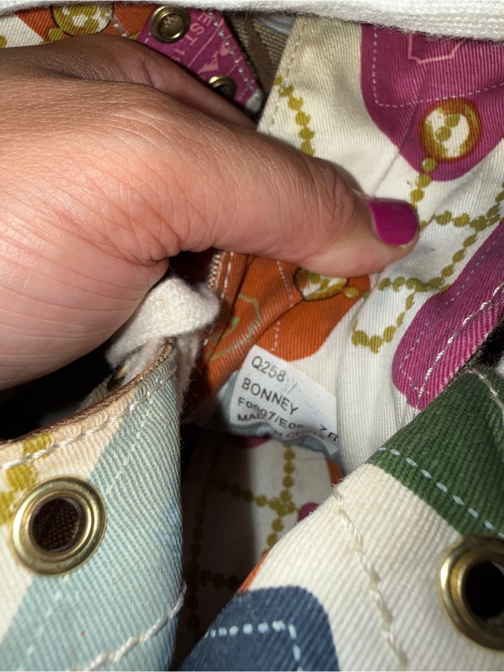 Coach Brown Signature High-Top Sneakers with Pink Trim - Picture 5 of 7
